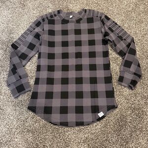 Posh kiddos Black and Gray Checkered Shirt
